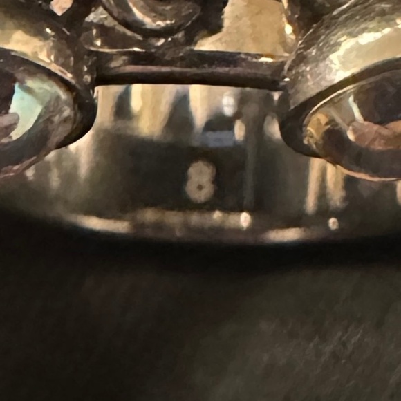 Vintage Swatch Bijoux stainless steel w/ iridescent pearl statement ring, Size 8 - Picture 7 of 7